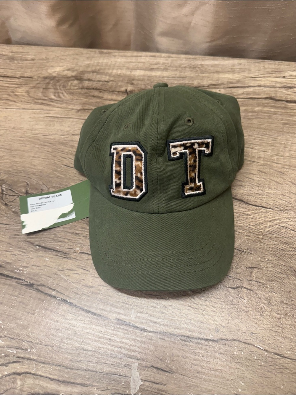 Denim‎ Tears Panther Print Fur Cap 'Olive' NWT